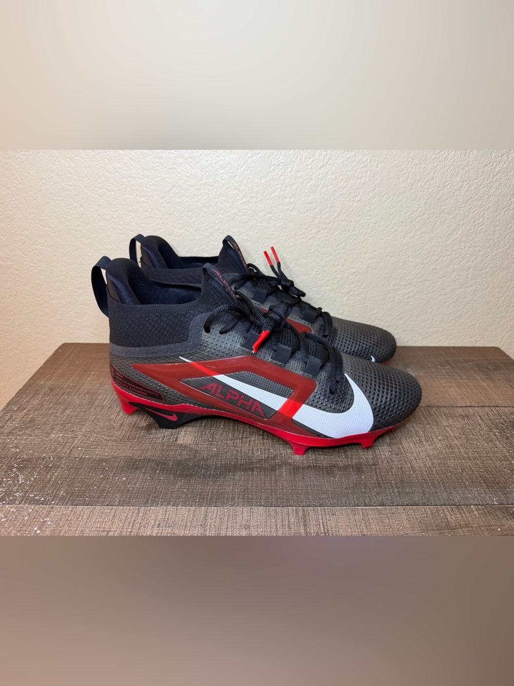 Nike Alpha Menace 4 Elite “Black Red” 
- Size 11.5 Men.